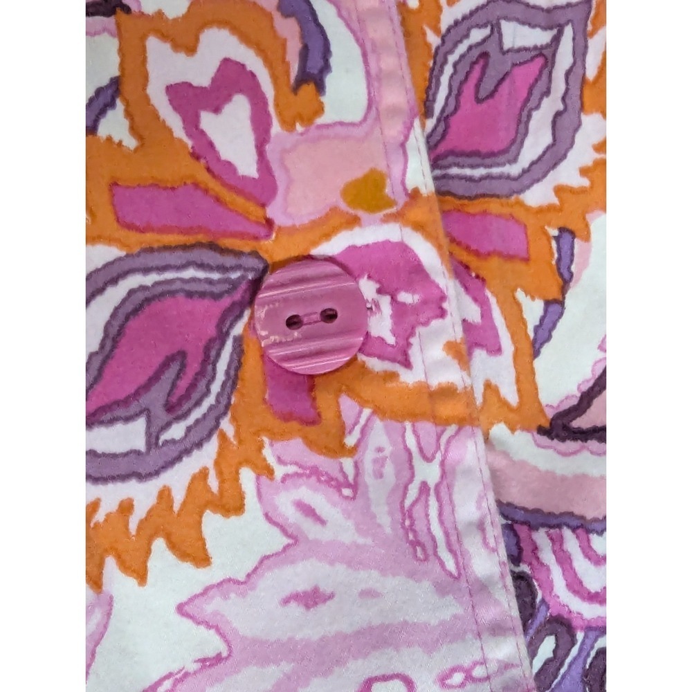 Coldwater Creek Pink Paisley Button Front Jacket Shirt XL Cotton Stretch - Picture 13 of 16